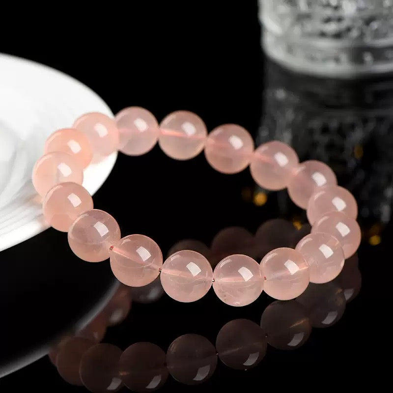 Grapefruit Pink Rose Quartz – Love, Beauty & Abundance Bracelet