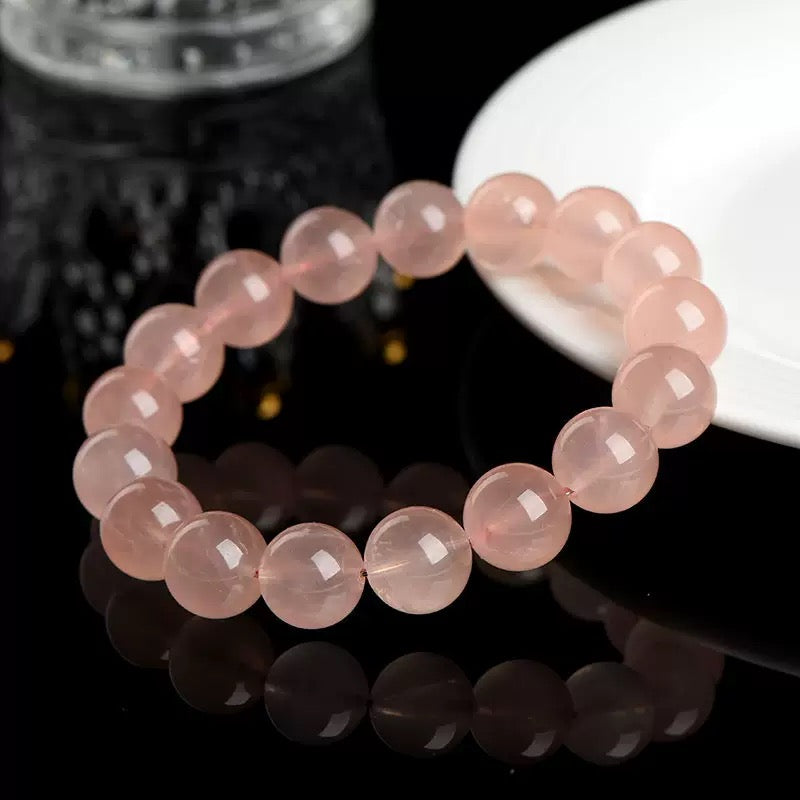 Grapefruit Pink Rose Quartz – Love, Beauty & Abundance Bracelet