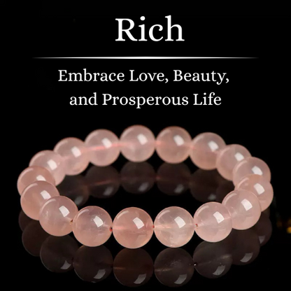 Grapefruit Pink Rose Quartz – Love, Beauty & Abundance Bracelet